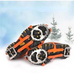 Anti-Skid Manganês Aço Escalada Crampons, Sapatos De Escalada Ao Ar Livre, Caminhada De Inverno, Pesca No Gelo, Sapatos De Neve, Sapato De Sobrevivência, 18 Dentes - Image 1