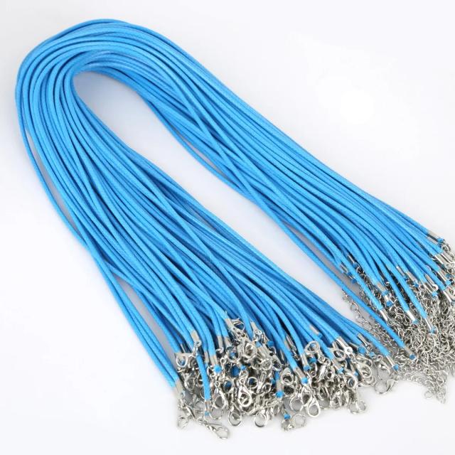 Cabo de Algodão Encerado para DIY em Jóias - Cordas de Couro e Colares, 1.5mm e 2mm, 10 Peças por Lote