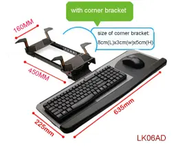 Suporte de teclado ergonômico deslizante e inclinado, tamanho xl, descanso de pulso, com dois mouse pads para mesa de computador, suporte de bandeja de teclado lk06ad - Image 1