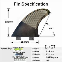 BiLong FCS Fins Tri Fin A Set, Baratas de prancha, Quillas tamanho G7, Fibra de Vidro Surf Fin, Núcleo de Desempenho com Carbono M Tamanho Wakeboard - Image 2