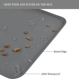 Impermeável antiderrapante Silicone Pet Food Mat, gato e cão alimentação Bowl Floors, Non-Stick Pad, High Lipped - Image 4