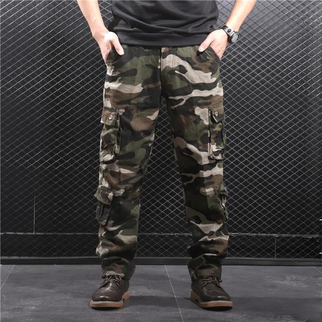 Calças de Camuflagem Masculinas para Caminhadas e Esportes ao Ar Livre - Estilo Streetwear Hip Hop e Táticas
