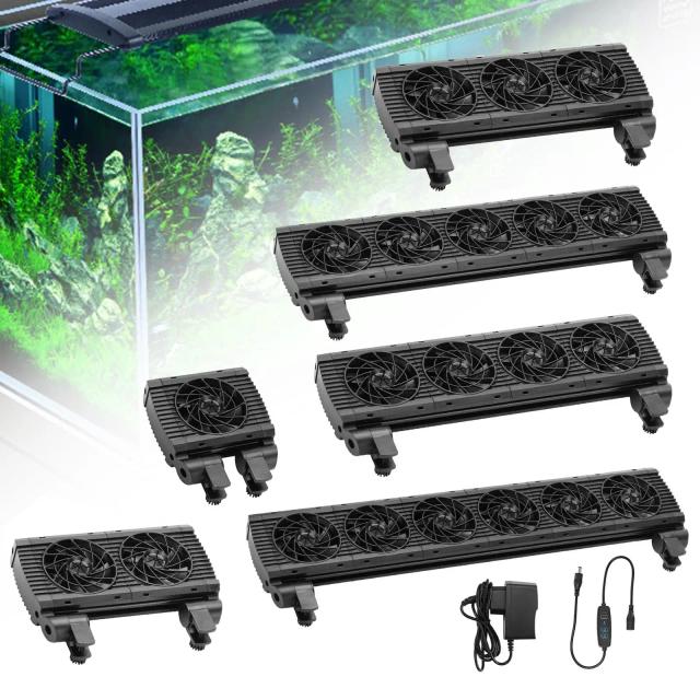 Refrigeração Ajustável para Aquários: Ventilador para Tanques de Peixes e Hidropônica com Opção para Água Doce e Salgada