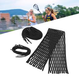 Lacrosse Mesh Piece Woven String, Wear Proof Nylon, Preto - Image 2