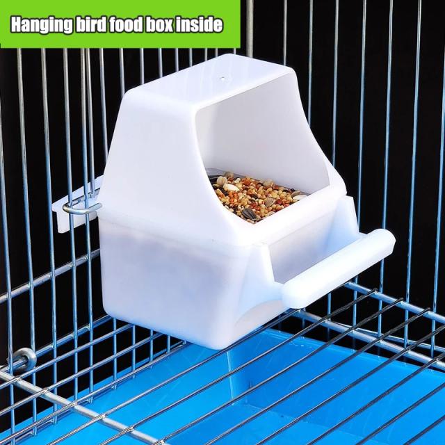 Pendurador de Alimentador de Plástico para Periquitos - Recipiente, Caixa e Acessórios de Gaiola para Alimentação e Bebedouro