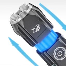 USB poderosa lanterna LED recarregável, 18650, impermeável, zoom, pesca, caça, 100000 lumens, tático - Image 3