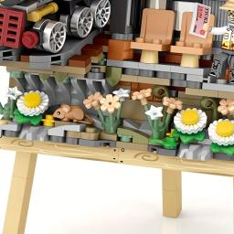 Estação Clássica de Cavalete 3D, Mini Blocos de Construção, Cenário Natural, Tema Viagem, Estação, Plataforma - Image 5