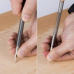 Prego setter primavera centro perfurador dobradiça porta pino removedor ferramenta cabeça dupla prego perfurador para carpinteiro carpintaria portátil fixo prego - Image 4