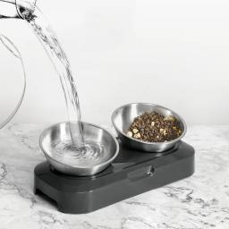 Tigelas para cães gatos com suporte alimentador água para alimentos para animais estimação, plataforma 15 °, - Image 2