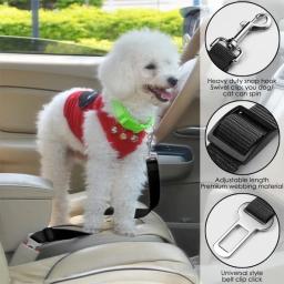 Retrátil Pet Car Seat Belt, arnês ajustável e trela, Essential Car Travel Supplies, proteja o seu cão enquanto viaja - Image 2