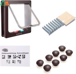 Aba de porta de gato ATUBAN, aba de gato com travamento de 4 vias para portas internas e externas, porta de animais de estimação à prova de intempéries para gato/cachorrinho para parede de porta fina - Image 5