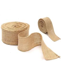 2m/rolo de fita de juta natural artesanato presente diy embrulho juta serapilheira costura tecido toalha de mesa casamento decoração para casa - Image 4