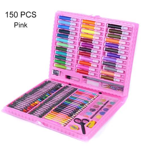 Conjunto de arte para meninos e meninas, marcadores, lápis de cera, caneta, desenho, ferramentas de pintura do artista, presentes de aniversário, 150-208 pcs - Image 1