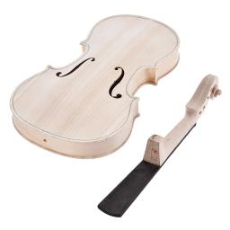 Full Size Natural madeira maciça acústico violino Kit, DIY, Spruce Top, Bege, costas, pescoço, Fingerboard, Tailpiece, 4/4 - Image 5