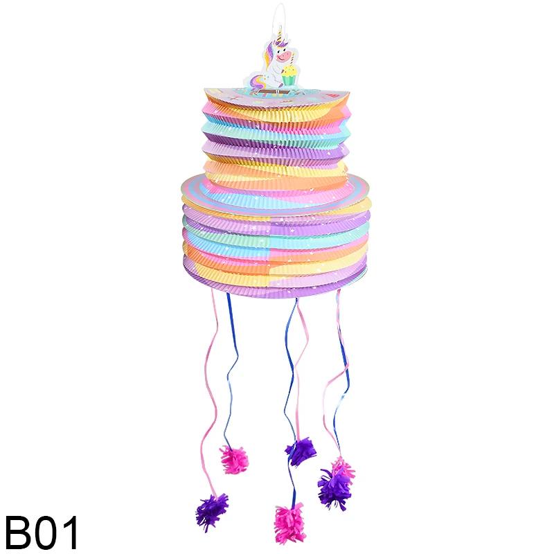 colorido para fiesta de cumpleaños, 1 Uds., regalo de piñata, Baby Shower, bricolaje, tema de unicornio, accesorios de decoración para fiesta, regalo del Día de los niños - Image 1