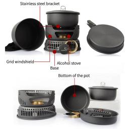 Utensílio de cozinha para 2 a 4 pessoas alocs, conjunto de cozinha para acampamento, caminhada, piquenique, com pinça - Image 3
