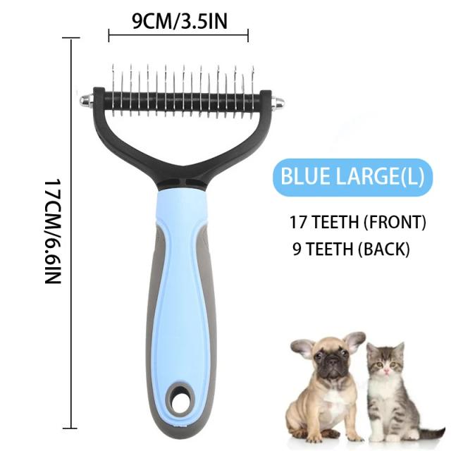 Escova Profissional Pet Deshedding para Remover Pelos de Cães e Gatos - Cortador de Nós e Ferramenta de Grooming Eficaz