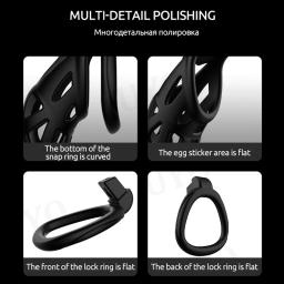 Chastity Cage para Masculino e Feminino, Sex Toys, Sissy discreto, Anéis de pênis, Cock Cage Device, 3 tamanhos - Image 4