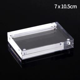 Moldura de foto acrílica magnética, suporte para cartão fotográfico, expositor de pôster, moldura para proteção de escritório, ornamento de mesa 3 + 3mm - Image 5