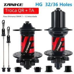 Rolamento selado do cubo TANKE-MTB, para bicicleta 8,9,10,11, freio a disco da bicicleta de montanha de 12 velocidades, 32 furos, 36 furos, 6 nbk cubo, liga de alumínio - Image 1