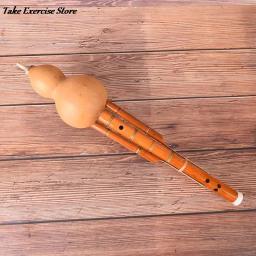 Chinês feito à mão hulusi bambu cabaça cucurbit flauta instrumento musical étnico chave de c para iniciantes amantes da música - Image 4