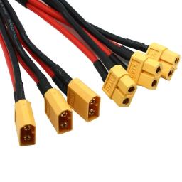 Fio de silicone xt60 conector de bateria paralela macho/fêmea cabo dupla extensão divisor y/motor de bateria rc com 3 vias 14awg - Image 6