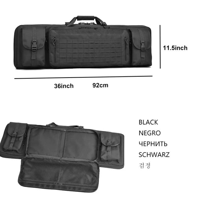 Bolsa Tática Impermeável para Rifle: Estojo Duplo com Sistema Molle e Zíper de Fechadura, 46"