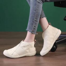 Mulheres simples sapatos de algodão de pelúcia quente botas de neve das mulheres leve confortável sapatos casuais no inverno botines para mujeres - Image 4
