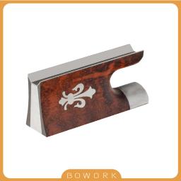 Bowork artesanal de alta polonês 4/4 tamanho arco violino snakewood sapo premium fleur de lis sapo para violino arcos fabricante luthier suprimentos - Image 1