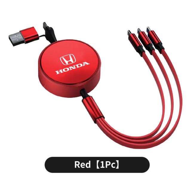 Adaptador USB Tipo C 3 em 2 para Carregamento Rápido de Dados - Compatível com Honda Civic, Fit, Accord, Odyssey, City, Jazz e CR-V H