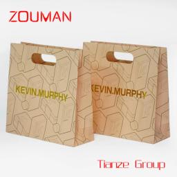 Sacos De Presente De Papel De Papelão De Luxo, Personalize seu próprio logotipo, Sacos de papel com alças cortadas com aba - Image 5