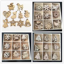 50Pcs Natal Enfeites De Madeira DIY Xmas Tree Pendurado Pingentes Decoração Para Casa 2024 Festa de Ano Novo Navidad Decoração Suprimentos,natal decoração,suprimentos de natal,enfeites de natal - Image 2