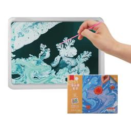 6ml água marmoring pintura kit água arte pintura conjunto com esboço papel artes artesanato para menina menino atividades criativas 6/12x - Image 3