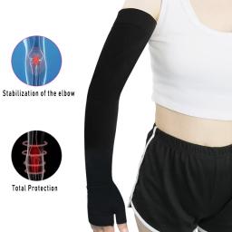 Luva elástica unisex do braço da compressão, respirável, exterior, proteção UV, esportes, voleibol, basquetebol, palma, 1PC - Image 6
