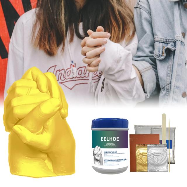 Kit Completo de Moldes para Fundição de Lembranças com Impressão de Pé e Mão - Projeto DIY para Criar Memórias Duradouras com Gesso e Molde de Casal