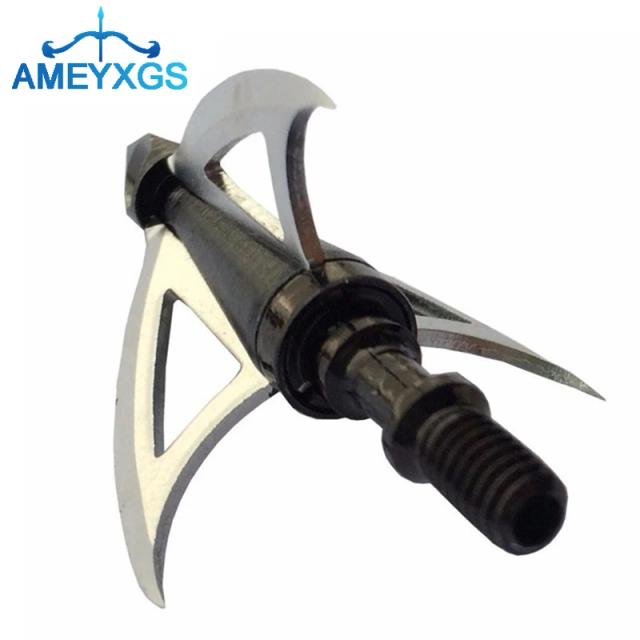 Conjunto de 10 Broadheads para Arco com 100 Grãos, Lâmina Fixa em Aço, Dicas e Parafuso para Caça e Tiro de Precisão