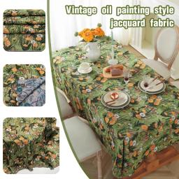 Pintura A Óleo Floral Jacquard Tecido, Fio Tingido Padrão, DIY Vestido Vestuário, Toalha de mesa, Sofá Almofada Material, Artesanato, 100x148cm - Image 2