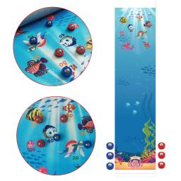 Mundo subaquático Table Top Shuffleboard Curling Game Set, jogos familiares portáteis, diversão interior e exterior, 11 "x 47,25" - Image 3