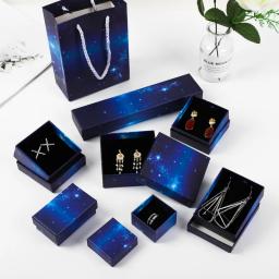 Caixa de embrulho de presente estilo céu estrelado, vários tamanhos, organizador de joias, caixa de armazenamento, colar, brincos, colar, anel, pulseira, exibição - Image 3