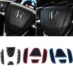 Carbon Fiber Car Steering Wheel Sticker, Emblema de decoração para Honda, Civic, Accord, Fit, Jazz, CRV, HRV, Odyssey, Jade, Auto Acessórios - Image 1