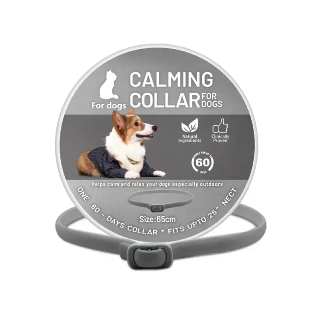 Colar Calmante para Cães e Gatos com Feromônios - Alívio Eficaz da Ansiedade e Estresse por 60 Dias, Ajustável e Confortável até 25 Polegadas