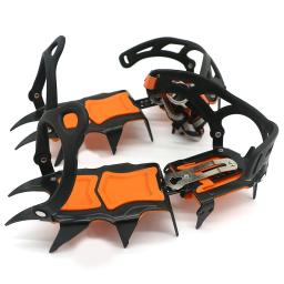 12 dentes profissional crampons ao ar livre de pesca no gelo neve skid sapato capa montanhismo skid manganês aço dentes gelo crampon - Image 1
