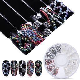 Conjunto de strass de cristal AB colorido misto, unhas 3D Flatback, gemas e encantos DIY, decoração artesanal manicure, 3 caixas - Image 2