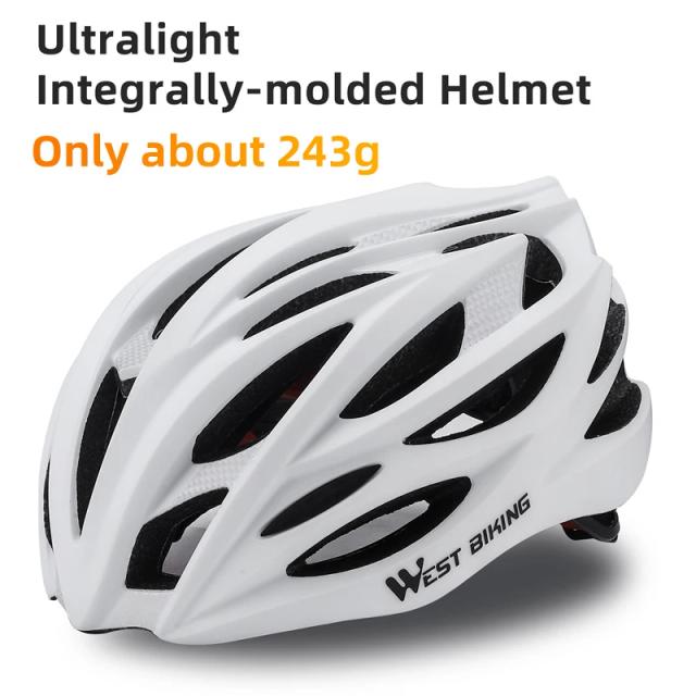 Capacete de Ciclismo Ultraleve WEST BIKING para Homens e Mulheres, Moldagem Integrada e Respirável para Corrida, MTB e Road Bike