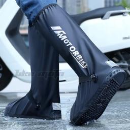 Moto ciclismo bicicleta reutilizável sapatos à prova de chuva capa da motocicleta botas de chuva alta impermeável reflexivo nevado calçado antiderrapante - Image 1