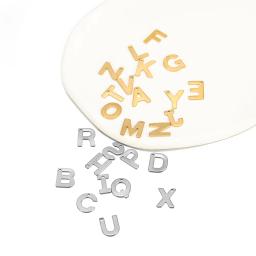26 pcs/set Aço Inoxidável Cor do Ouro Fina Letra Inicial Encantos Alfabeto Pingentes para DIY Pulseiras Jóias Colar Fazendo - Image 1