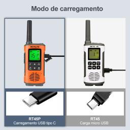 Retevis RT45P Radio Comunicador a Prova Dagua Longo Alcance Walkie Talkie Profesional Radio Portátil ht Rádio de Comunicação Sala de Jantar Hotel ar Livre - Image 3