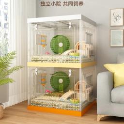 Gaiola de Hamster de Dupla Camada, Gaiola Básica, Villa Extra Grande, Pequena Casa de Hamster, Chinelos, 47, Especial - Image 1