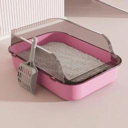 Sandbox semi fechado para gatos, Bandeja de gatos pequenos animais, Gatinhos Litter Bedpans, Pet Shop - Image 5