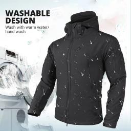 Jaqueta aquecida com capuz para homens e mulheres, corta-vento tático, caça, caminhadas, camping, pesca, esqui, roupas, quente, inverno, outono - Image 4